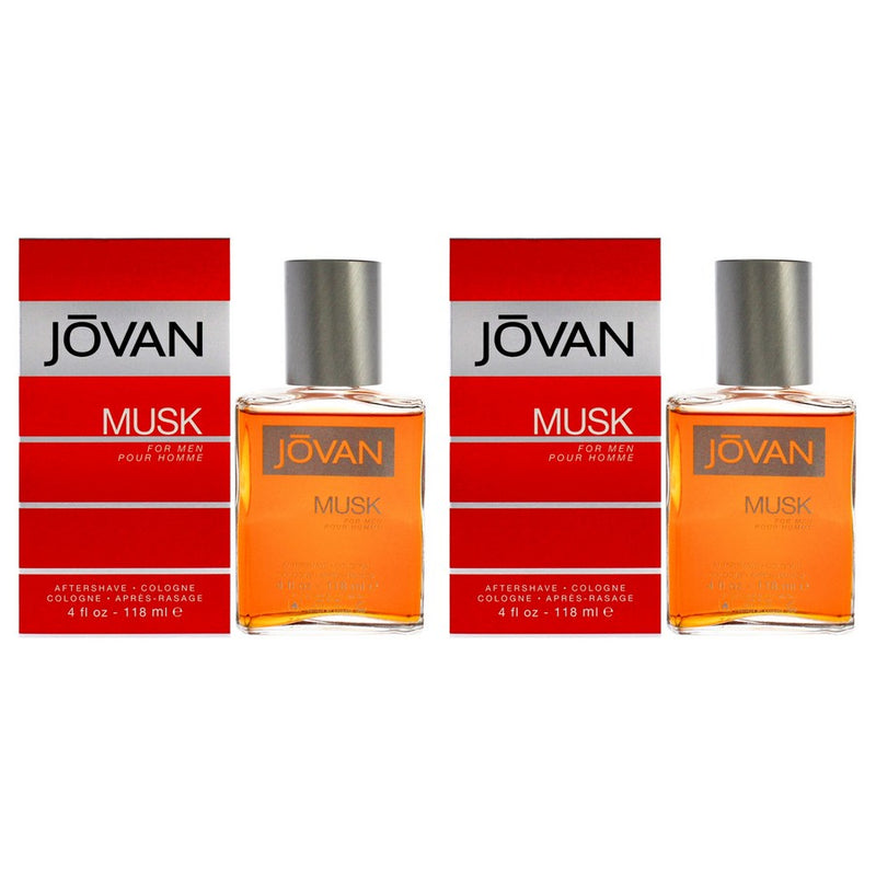 Jovan Musk by Jovan for Men - 4 oz After Shave Cologne - Pack of 2