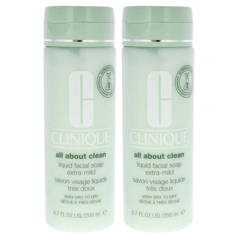 All About Clean Liquid Facial Soap Extra Mild by Clinique for Unisex - 6.7 oz Soap - Pack of 2
