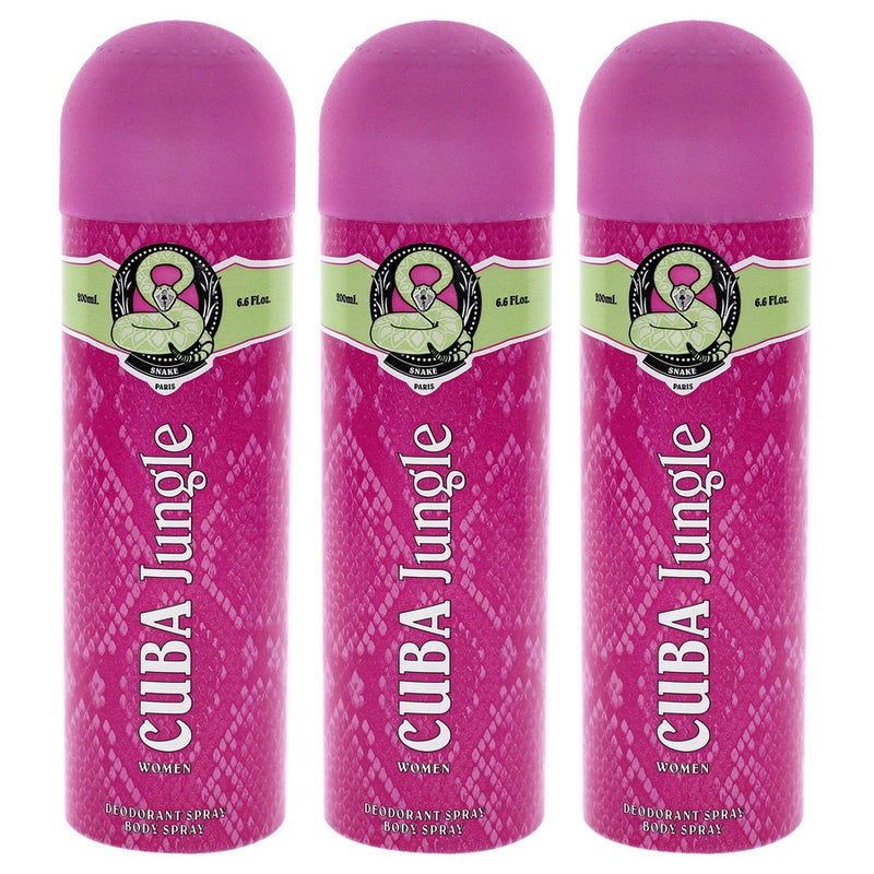 Cuba Jungle Snake by Cuba for Women - 6.6 oz Body Spray - Pack of 3
