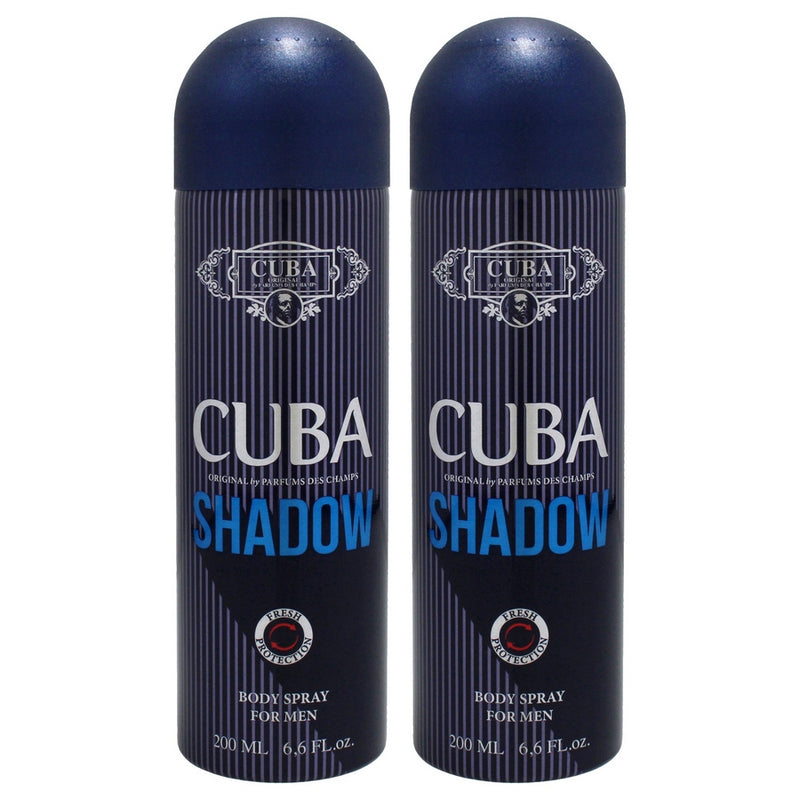 Cuba Shadow by Cuba for Men - 6.6 oz Body Spray - Pack of 2