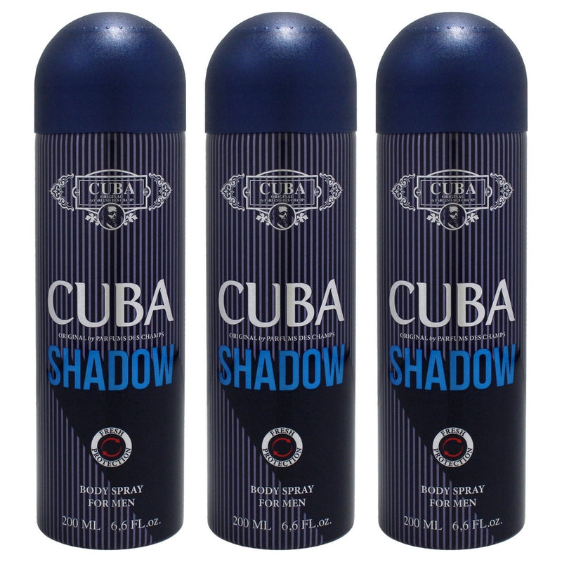 Cuba Shadow by Cuba for Men - 6.6 oz Body Spray - Pack of 3