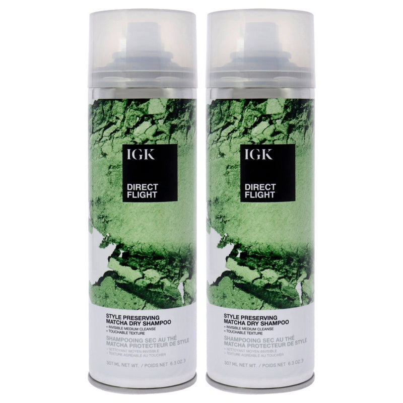 Direct Flight Matcha Dry Shampoo by IGK for Unisex - 6.3 oz Dry Shampo - Pack of 2