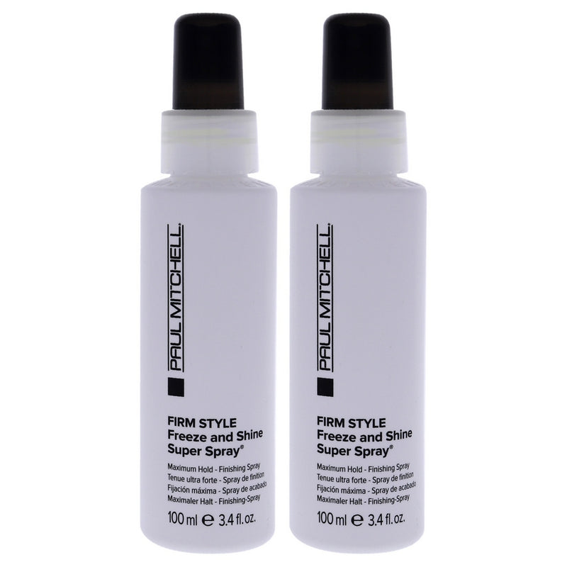 Firm Style Freeze and Shine Super Spray by Paul Mitchell for Unisex - 3.4 oz Hair Spray - Pack of 2