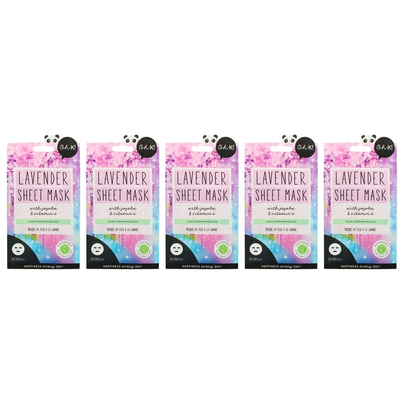 Sheet Mask Kit by Oh K! for Unisex - 10 Pc Kit 5Pc Sheet Mask - Cucumber, 5Pc Sheet Mask - Lavender