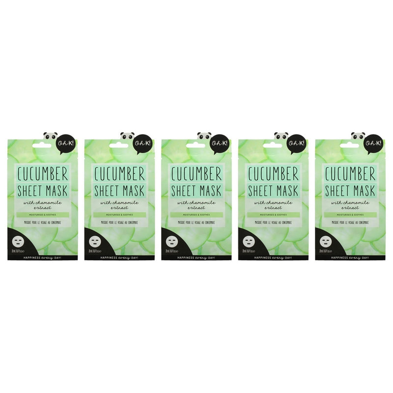 Sheet Mask - Cucumber by Oh K! for Unisex - 1 Pc Mask - Pack of 5