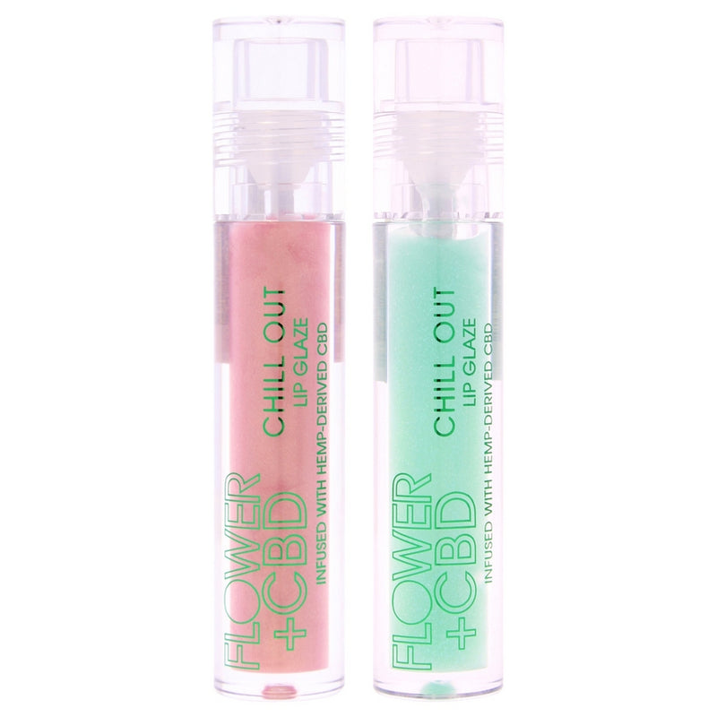 CBD Chill Out Lip Glaze Kit by Flower Beauty for Women - 2 Pc Kit 0.1oz Lip Gloss - Dazed, 0.1oz Lip Gloss - 05 Dreamy