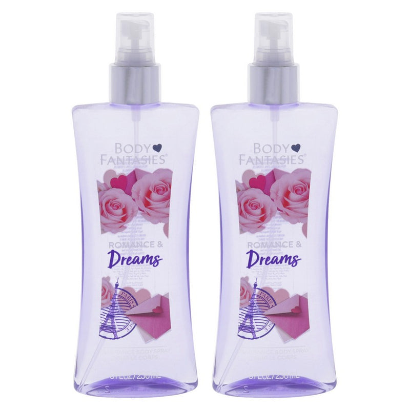 Romance and Dreams by Body Fantasies for Women - 8 oz Body Spray - Pack of 2