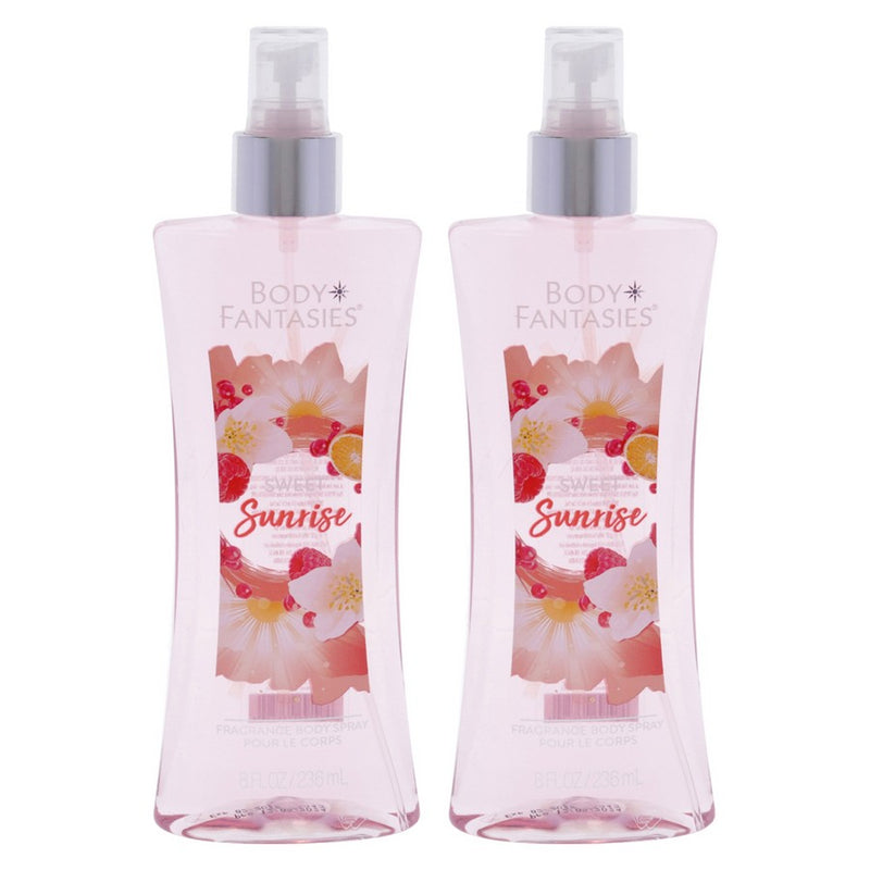 Sweet Sunrise by Body Fantasies for Women - 8 oz Body Spray - Pack of 2