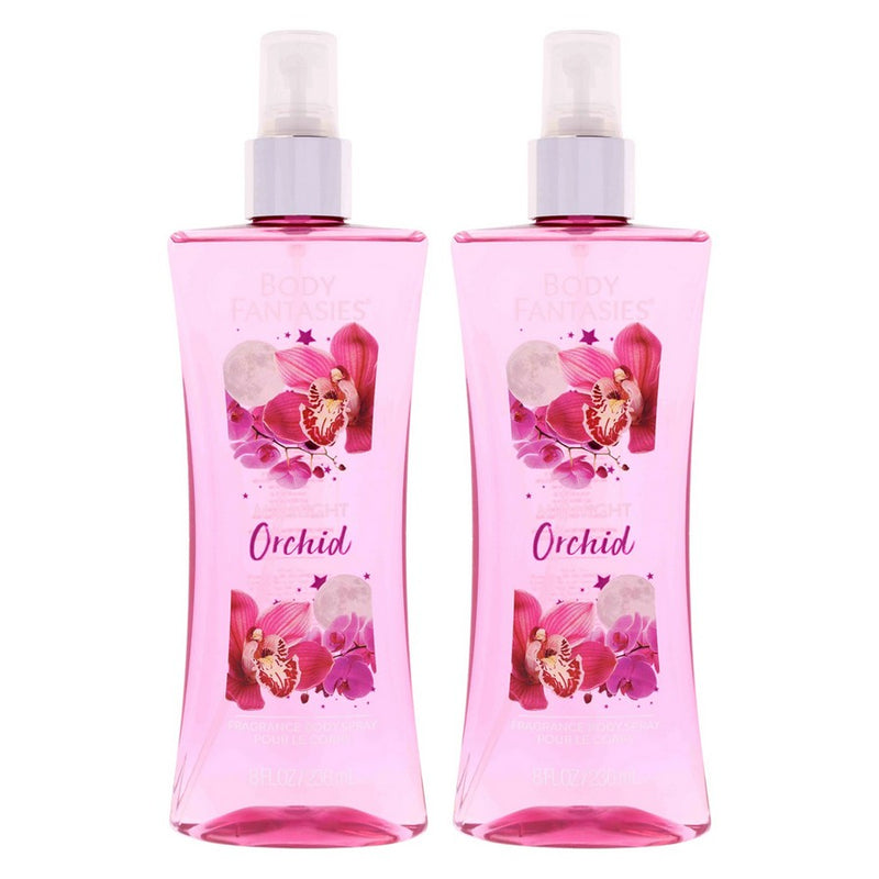 Midnight Orchid by Body Fantasies for Women - 8 oz Body Spray - Pack of 2