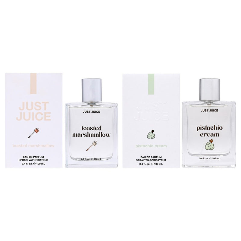 Guilty Pleasure Kit by Just Juice for Unisex - 2 Pc Kit 3.4oz Toasted Marshmallow EDP Spray, 3.4oz Pistachio Cream EDP Spray
