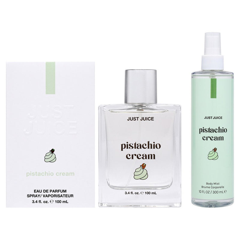 Pistachio Cream Kit by Just Juice for Unisex 2 Pc Kit 3.4oz EDP Spray, 10oz Body Spray