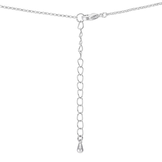 ShineHigh 1.4 Ct Rhodium Pendant Necklace with Interlocking Circles and CZ