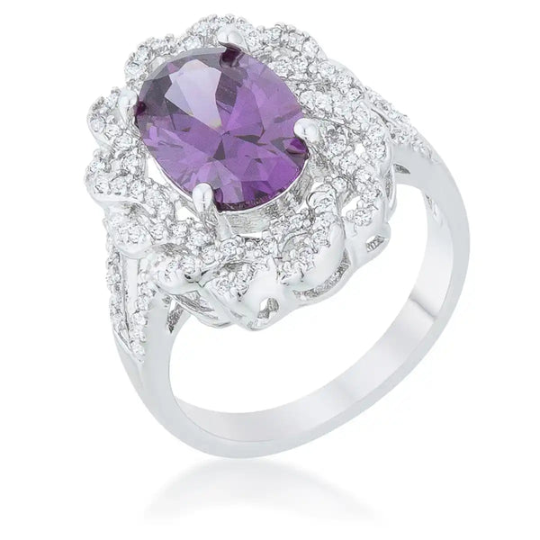 Cincin Klasik Oval Amethyst ShineHigh