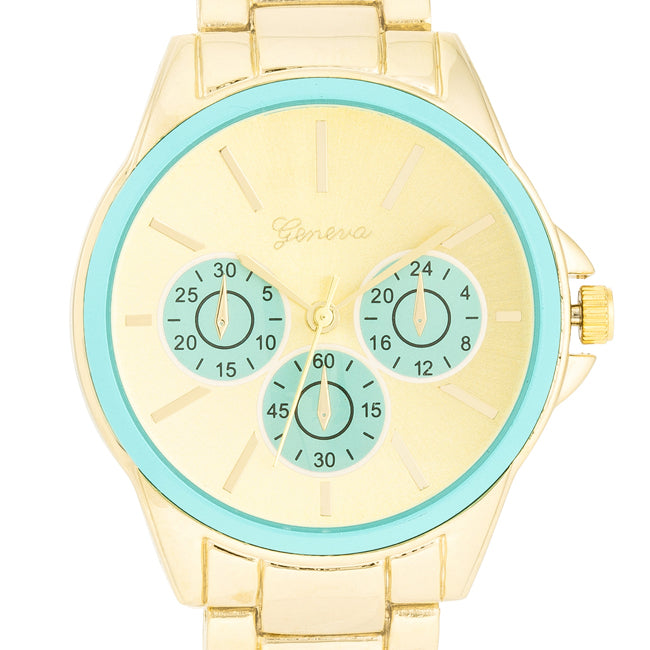 ShineHigh Chrono Gold Metal Watch