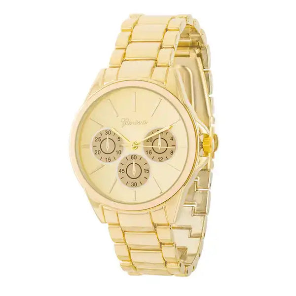 Jam Tangan Logam Emas ShineHigh Chrono