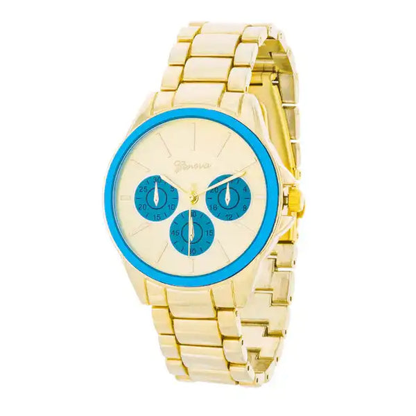 Jam Tangan Logam Emas ShineHigh Chrono