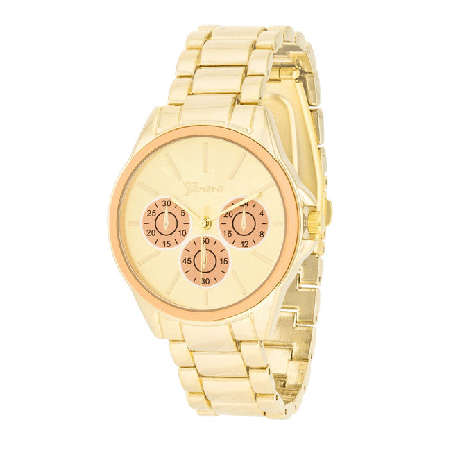 ShineHigh Chrono Gold Metal Watch