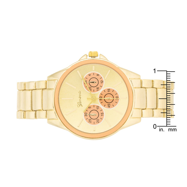 ShineHigh Chrono Gold Metal Watch
