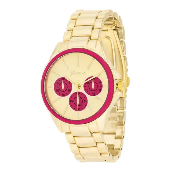 Jam Tangan Logam Emas ShineHigh Chrono