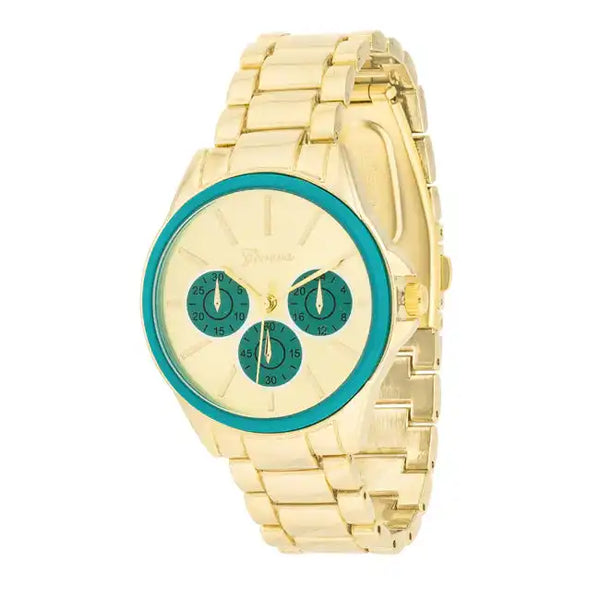 Jam Tangan Logam Emas ShineHigh Chrono