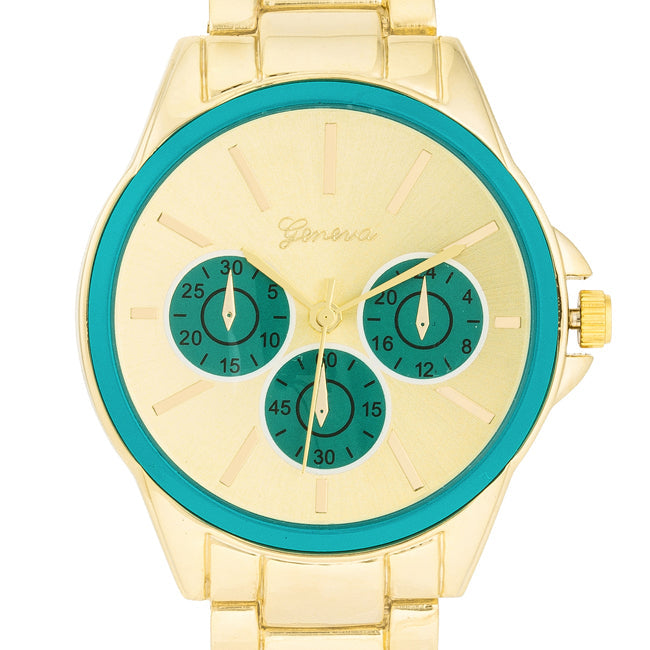 ShineHigh Chrono Gold Metal Watch