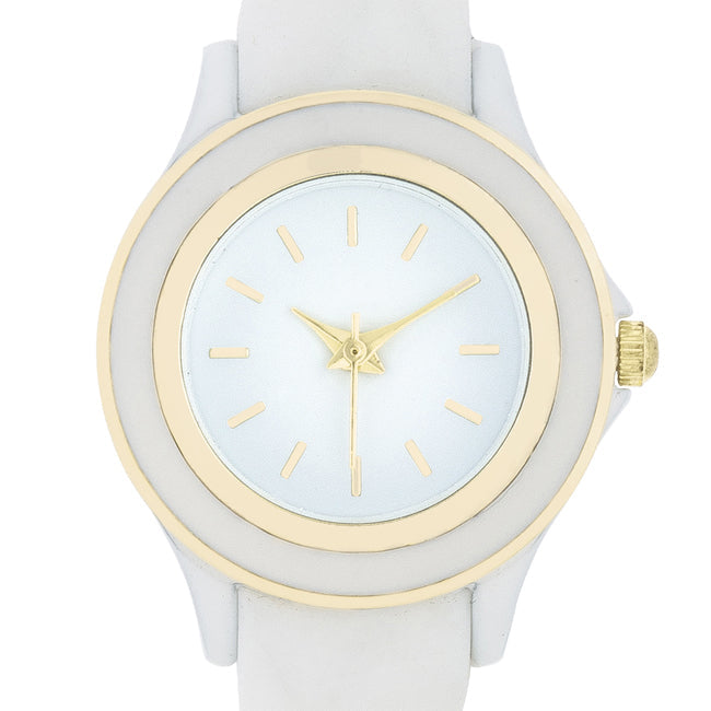 ShineHigh Carmen Braided Ladylike Watch With White Rubber Strap
