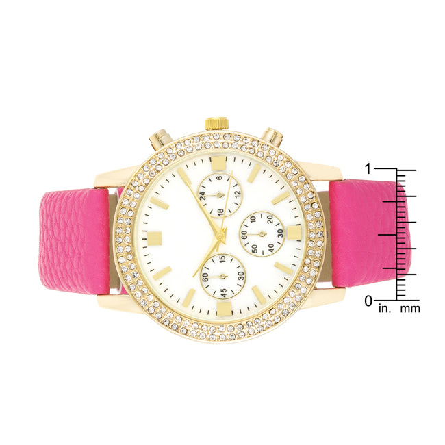 ShineHigh Gold Shell Pearl Watch With Crystals
