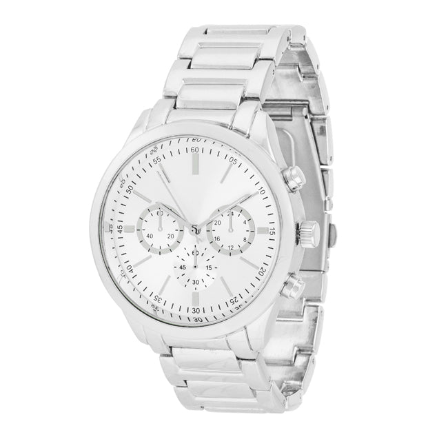 ShineHigh Chrono Silvertone Metal Watch