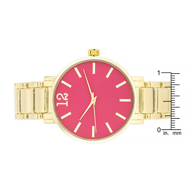 ShineHigh Gold Metal Watch - Pink