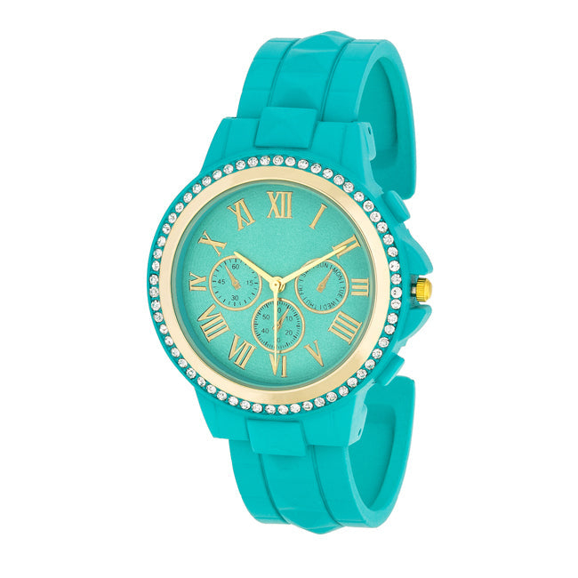 ShineHigh Ava Gold Turquoise Metal Watch With Crystals