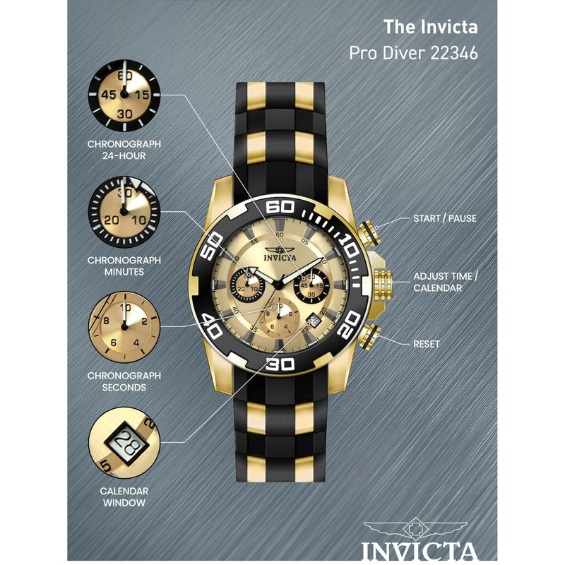 Invicta Pro Diver Men's Quartz 50mm Watch – Polyurethane/Stainless Steel