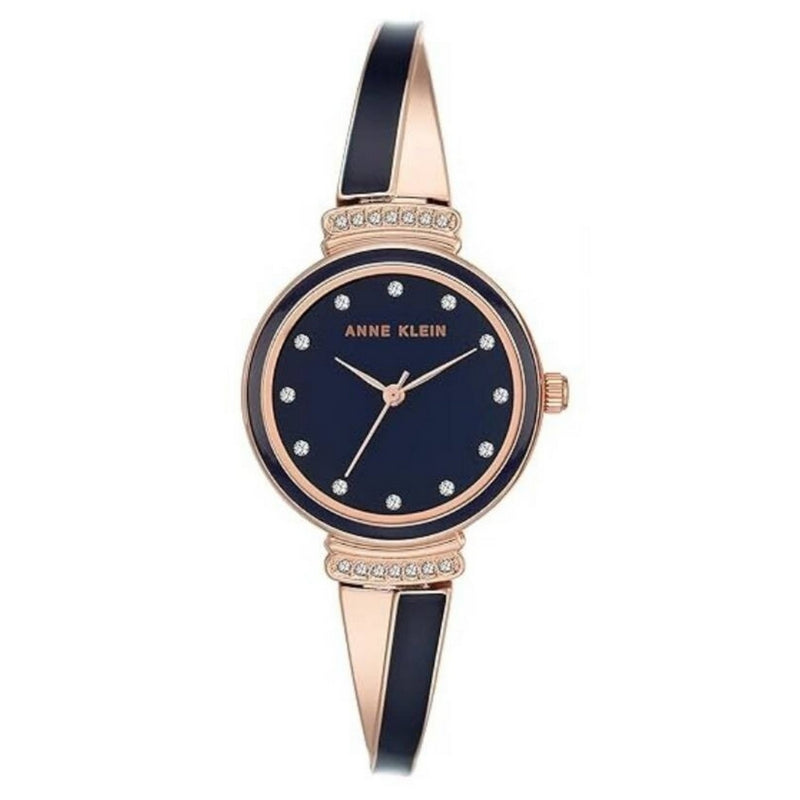 Anne Klein Women's Classic AK/2716NVST Bracelet Blue Dial Quartz Movement Fold over Clasp 26mm Round Watch