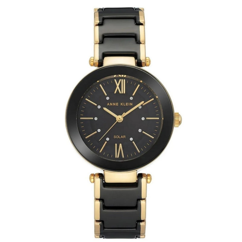 Anne Klein Women's Classic AK/3844BKGB Bracelet Black Dial Quartz Movement Jewelry Clasp 33mm Round Watch