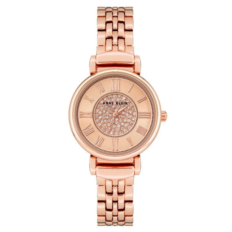 Anne Klein Women's Classic AK/3872RGRG Bracelet Rose gold Dial Quartz Movement Fold over Clasp 30mm Round Watch