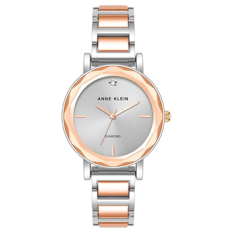 Anne Klein Women's Classic AK/3967SVRT Bracelet Silver Dial Quartz Movement Jewelry Clasp 32mm Round Watch