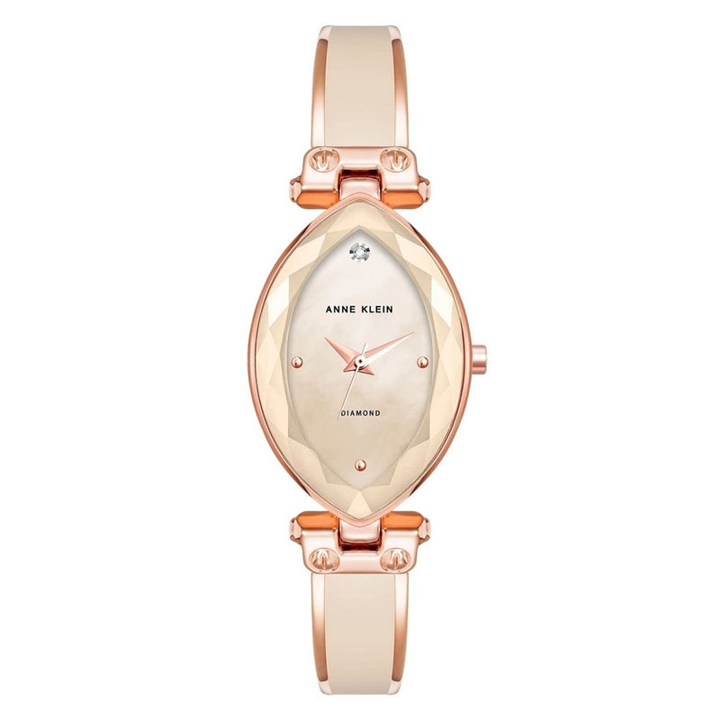 Anne Klein Women's Classic AK/4018BHRG Bracelet Rose gold Dial Quartz Movement Jewelry Clasp 24mm Oval Watch