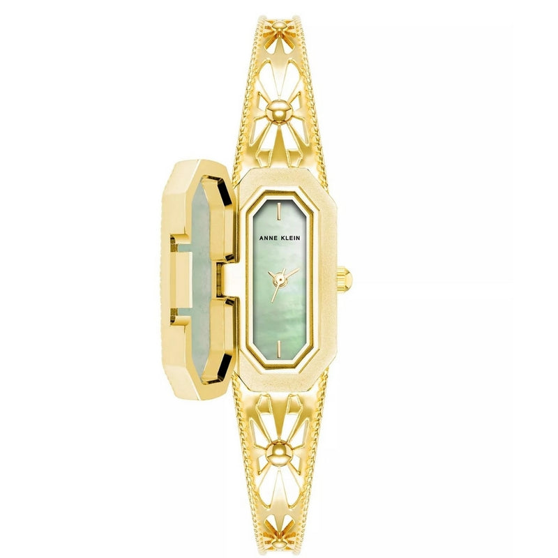 Anne Klein Women's Classic AK/4112AVGB Bracelet Green Dial Quartz Movement Jewelry Clasp 28mm Octagon Watch