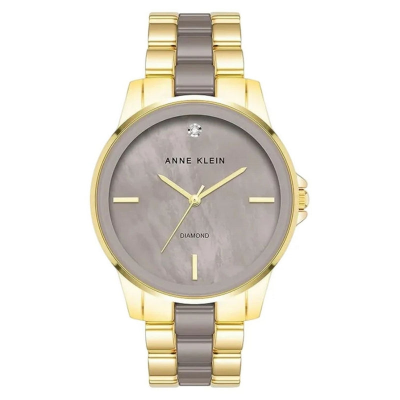 Anne Klein Women's Classic AK/4120TPGB Bracelet Grey Dial Quartz Movement Fold over Clasp 38mm Round Watch