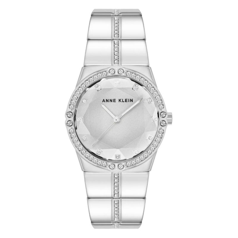 Anne Klein Women's Classic AK/5037SVSV Bracelet Silver Dial Quartz Movement Jewelry Clasp 32mm Round Watch