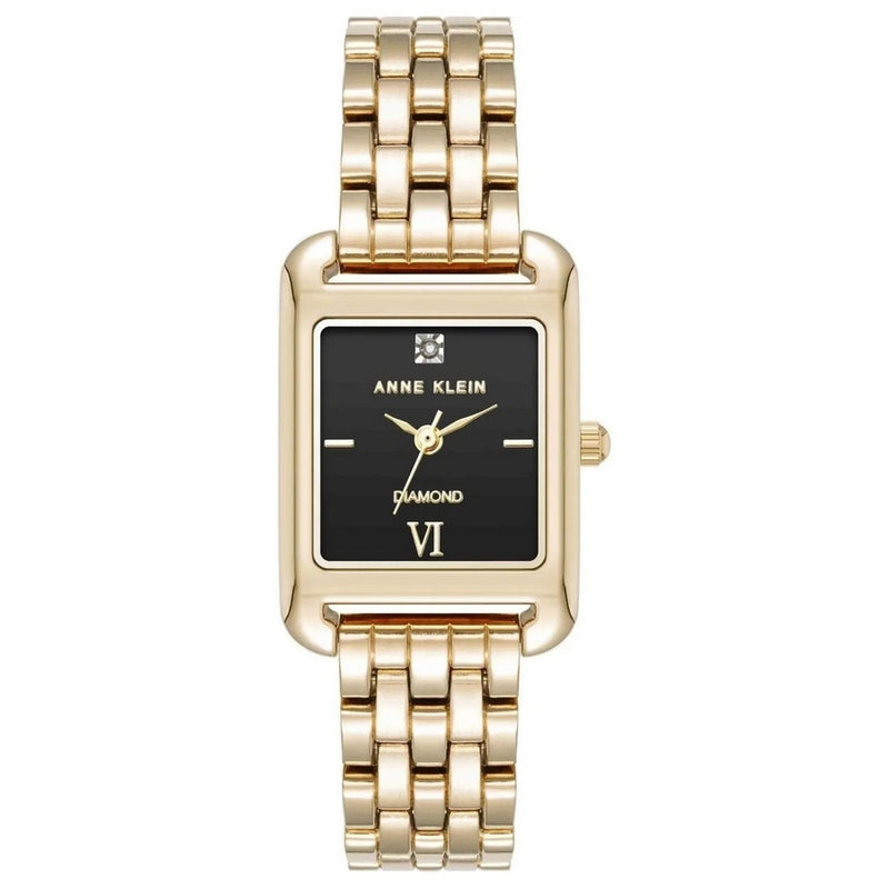 Anne Klein Women's Classic AK/5060BKGB Bracelet Black Dial Quartz Movement Jewelry Clasp 23mm Square Watch