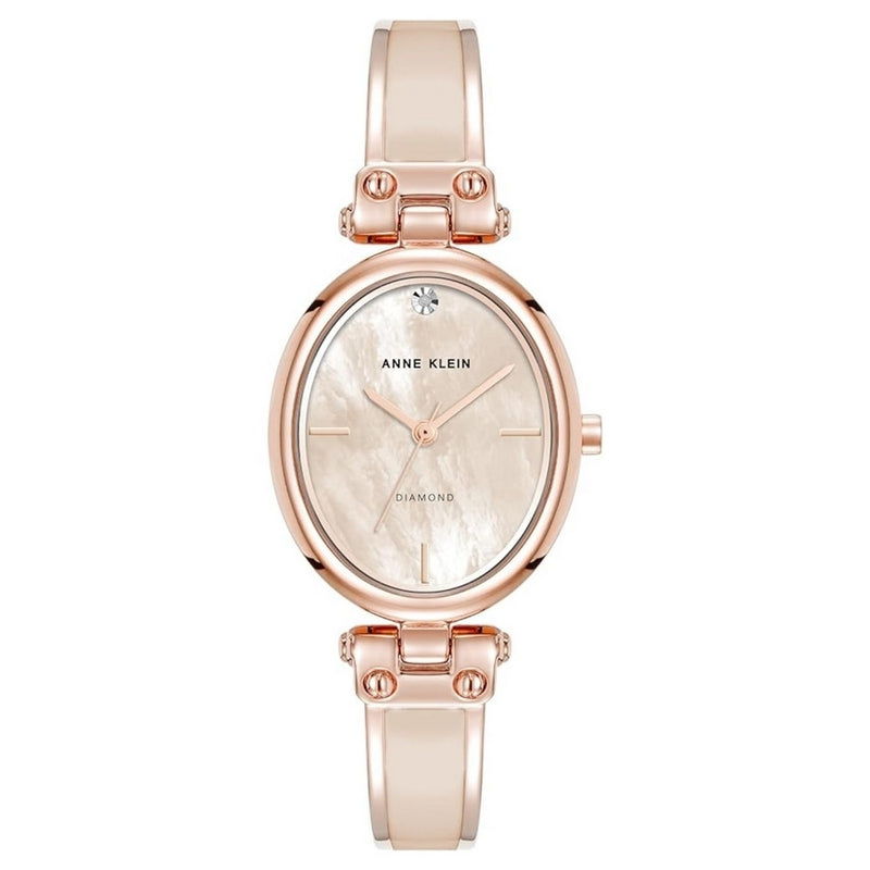 Anne Klein Women's Classic AK/5118BHRG Bracelet Rose gold Dial Quartz Movement Jewelry Clasp 34mm Oval Watch