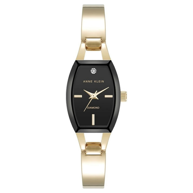 Anne Klein Women's Classic AK/5138BKGB Bracelet Black Dial Quartz Movement Jewelry Clasp 19mm Tonneau Watch