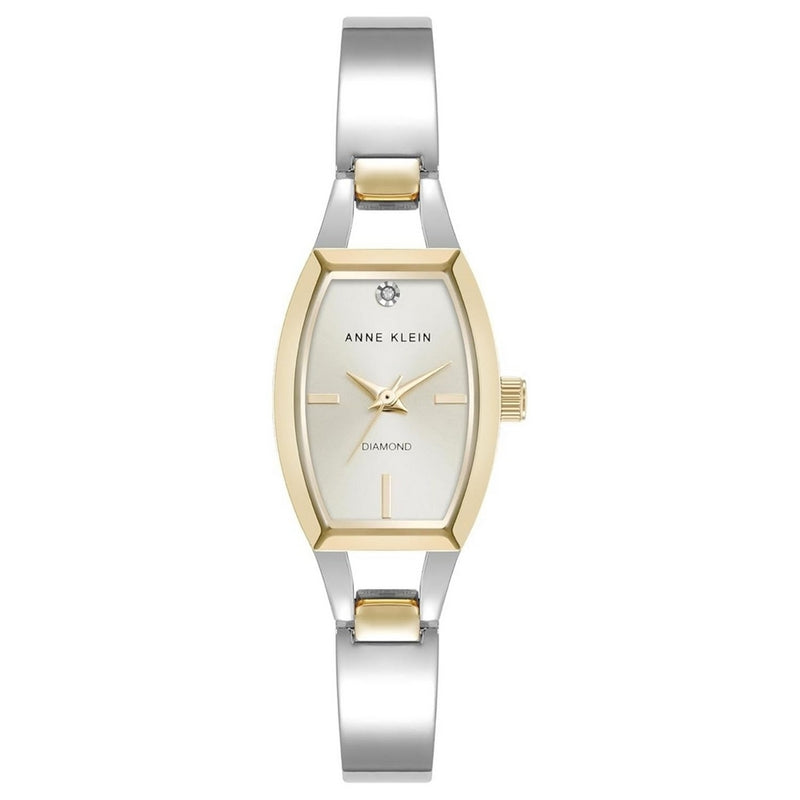 Anne Klein Women's Classic AK/5139SVTT Bracelet Silver Dial Quartz Movement Jewelry Clasp 19mm Tonneau Watch