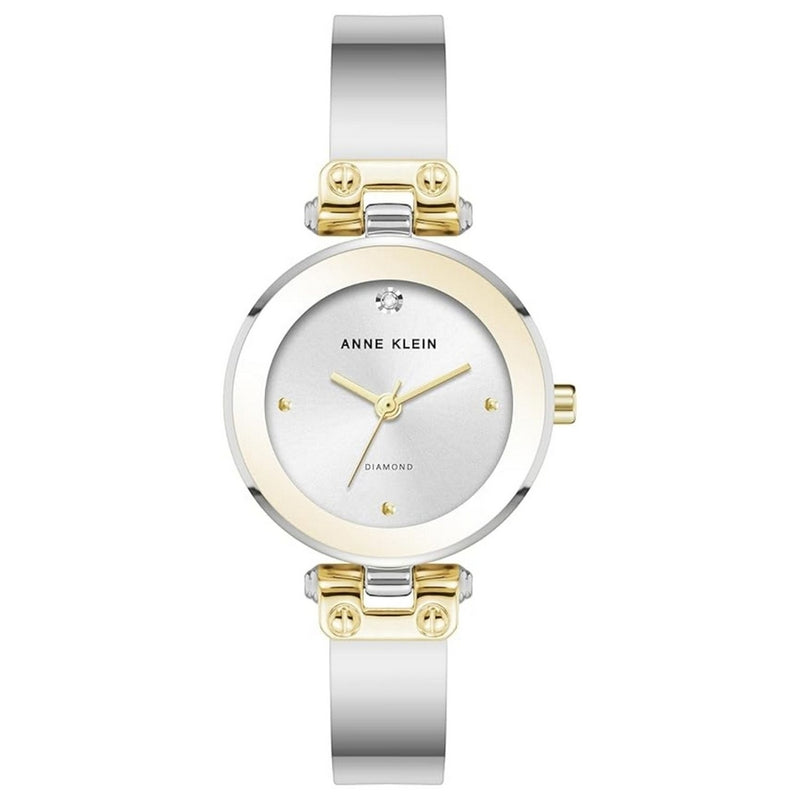 Anne Klein Women's Classic AK/5141SVTT Bracelet Silver Dial Quartz Movement Jewelry Clasp 28mm Round Watch