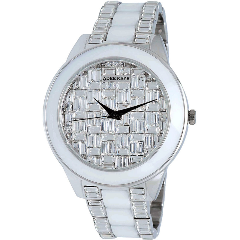 Adee Kaye Women's Venice AK8787 Bracelet Silver Dial Quartz Movement Deployment Clasp 41mm Round Watch