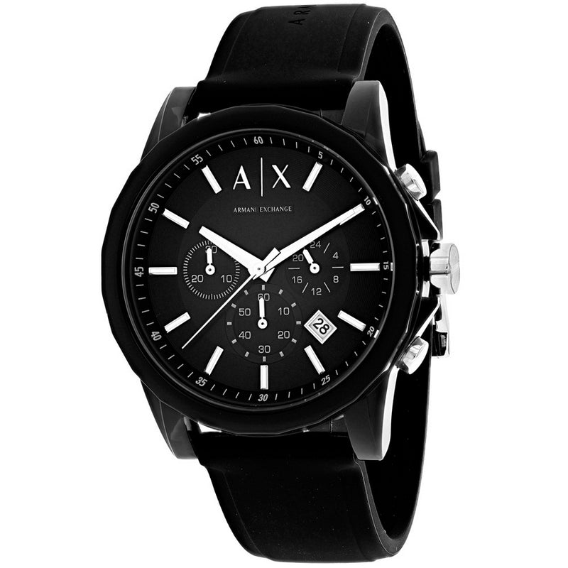 Armani Exchange Men's Classic AX1326 Strap Black Dial Quartz Movement Buckle Clasp 44mm Round Watch