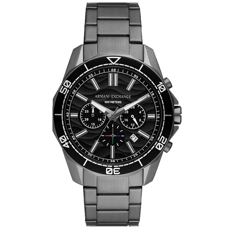 Armani Exchange Men's Spencer AX1959 Bracelet Black Dial Quartz Movement Foldover Clasp 44mm Round Watch