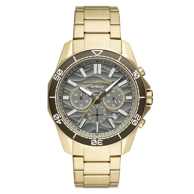 Armani Exchange Men's Spencer AX1970 Bracelet Grey Dial Quartz Movement Fold over Clasp 44mm Round Watch