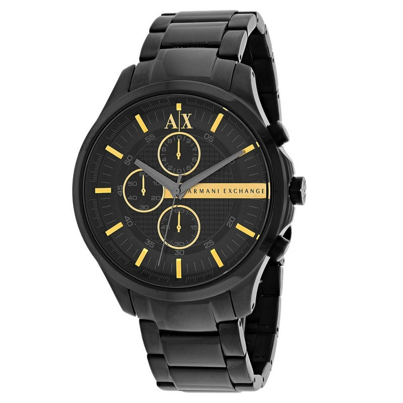 Armani Exchange Men's Chronograph AX2164 Bracelet Black Dial Quartz Movement Fold over Clasp 46mm Round Watch