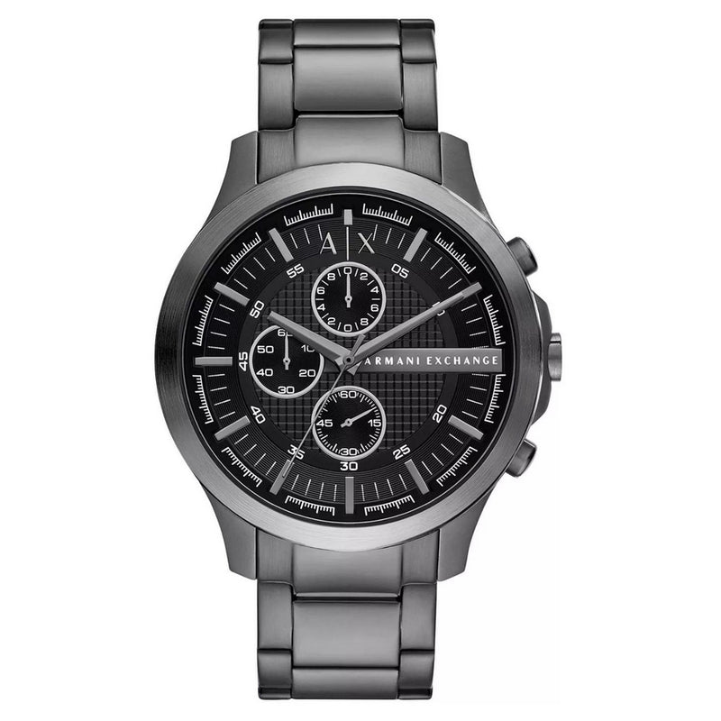 Armani Exchange Men's Hampton AX2454 Bracelet Black Dial Quartz Movement Fold over Clasp 46mm Round Watch